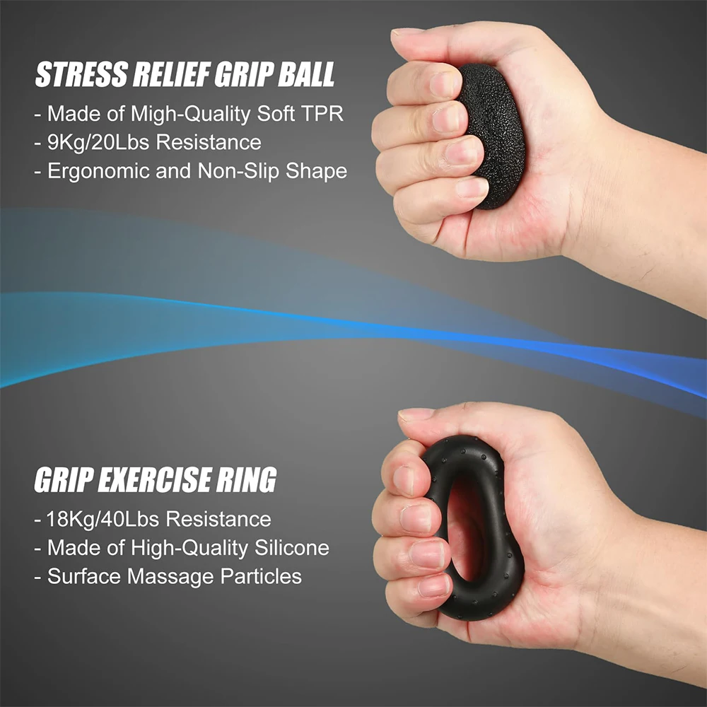 5-100Kg Adjustable Finger And Forearm Strengthening Kit - Improve Grip Strength And Flexibility With Resistance Hand Grippers
