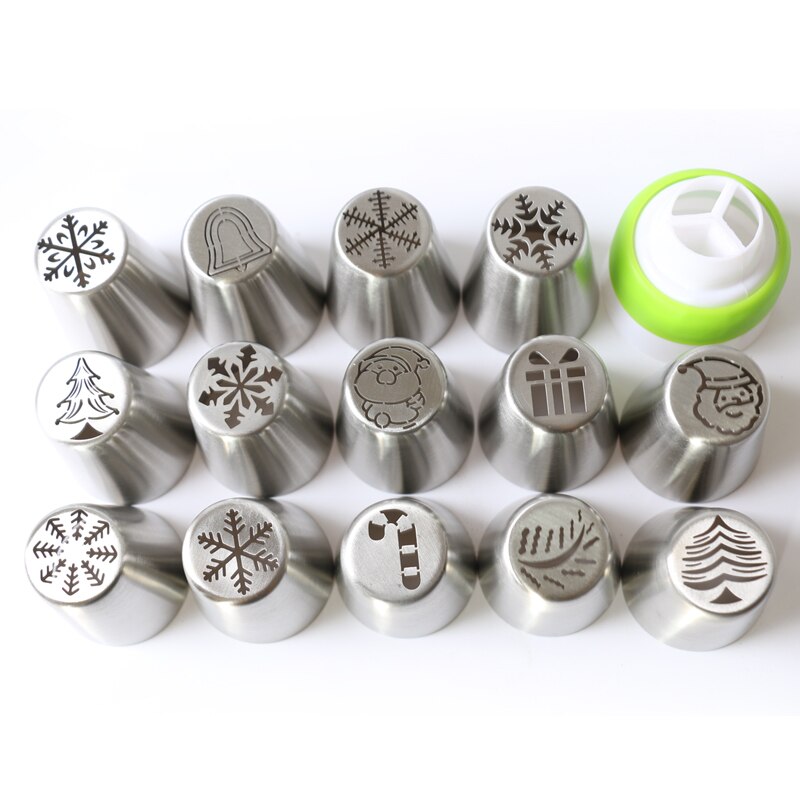 25Pcs Christmas Cake Decorating Tools Set Icing Piping Tips Nozzles Cookie Cutters Mold Pastry Converter Bags Fondant Cupcake