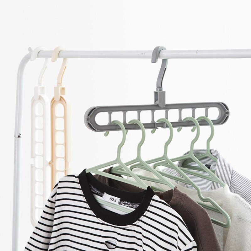 Cintre magique rotatif à 9 trous, 360 degrés, multi-fonction, pliable, garde-robe, séchage de vêtements, rangement