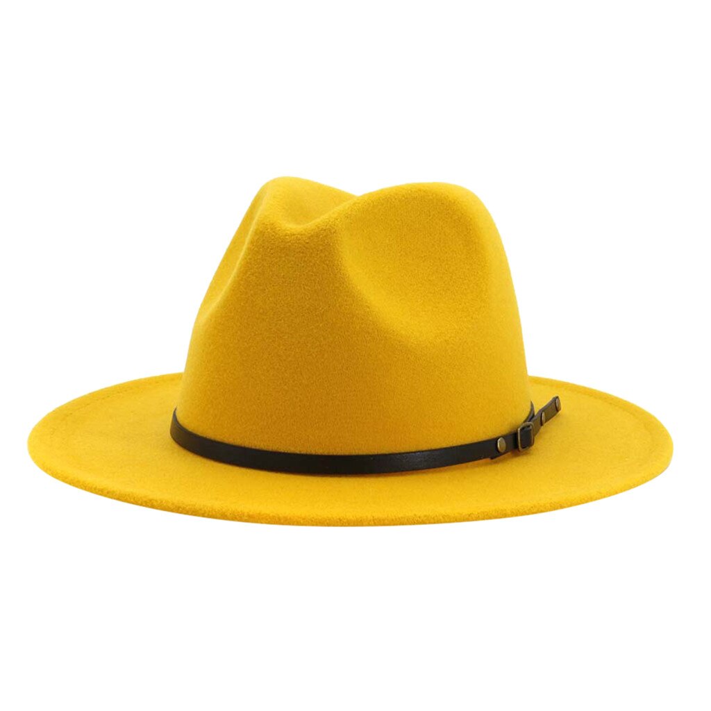 Summer Women Men Casual Trendy Beach Simplicity Sun Straw Hat Gangster Cap Unisex Retro Gentleman #YJ: Yellow 