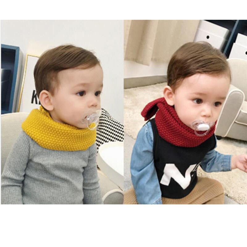 Bufanda de algodón de 120cm para bebé, pañuelo de punto para niño y niña, bufanda cálida para invierno, suave