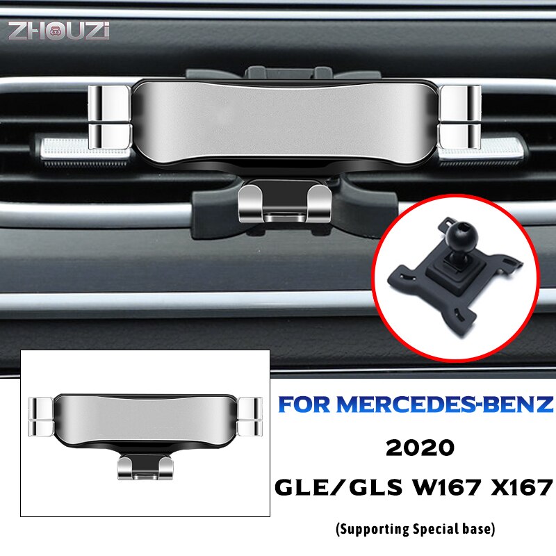 Voor Mercedes Benz W167 X167 Gle Gls Auto Mobiele Telefoon Houder Mounts Stand Gps Zwaartekracht Navigatie Beugel Auto Accessoires: Silver