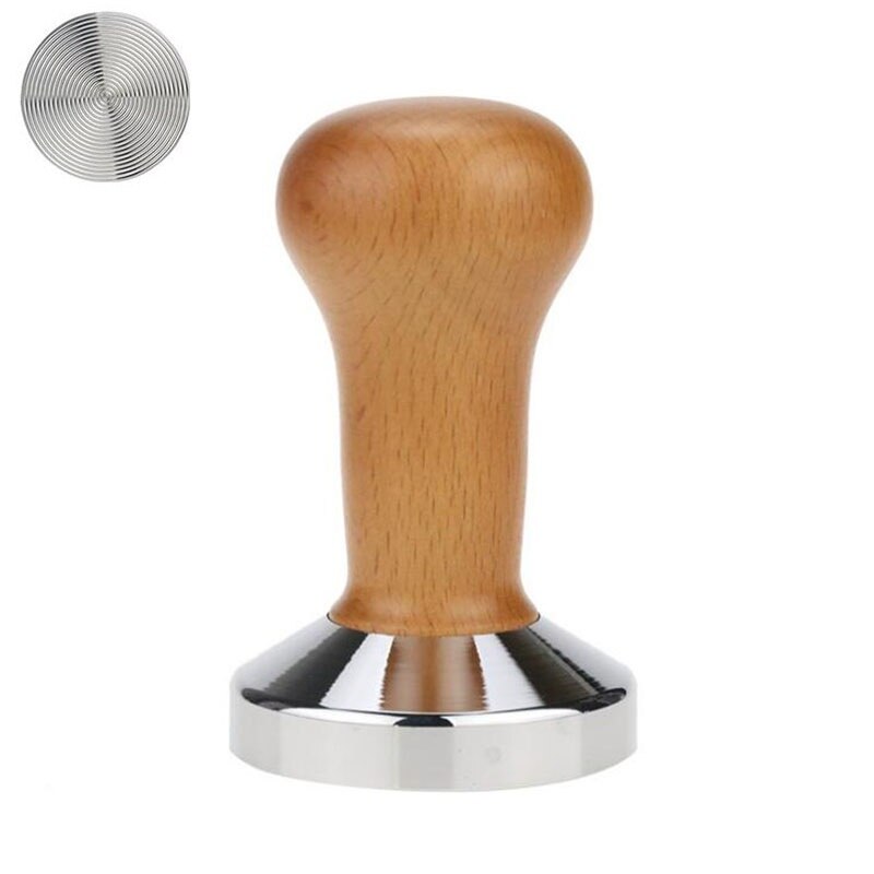 Kaffetamper 49mm 51mm 53mm 58mm med træhåndtag espresso tamper til kaffepresse tilbehør til baristaværktøj: 51mm krusning base
