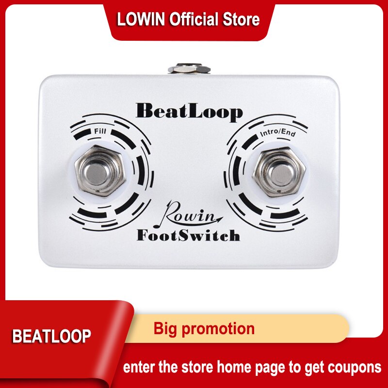 Rowin Dual Footswitch Foot Pedal for Drum Machine 2 Button Amplifier with Stereo Cable