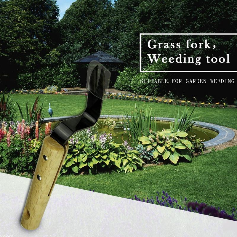 Herramienta de deshierbe Manual, tenedor para jardinería, herramienta de deshierbe de jardín, herramientas de excavación, mango de madera, tenedor para deshierbe