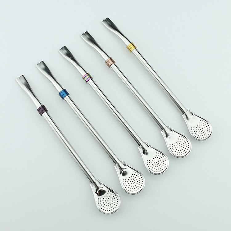 1pc słomka robić picia ze stali nierdzewnej Yerba kumpel słomy gurda Bombilla łyżki metal wielokrotnego użytku zawodowiec narzędzia akcesoria barowe