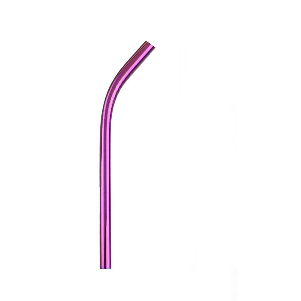 Set van 4/8 herbruikbare metalen rietjes van roestvrij staal, 304 drinkrietjes met milieuvriendelijke roze borstel, rietje voor 20 / 30oz mokken: Multi