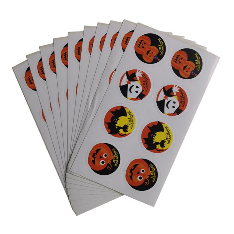 Halloween Sticker Halloween Seal Stickers Snoep Zak Vulmiddel Candy Cookie Verpakking Pompoen Stickers