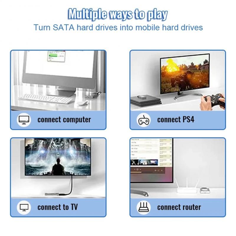 USB SATA 3 Cable SATA To USB 3.0 / USB 2.0 Cable Adapter Support 2.5 Inch/3.5 Inch External SSD HDD Hard Drive Sata III Dc Power