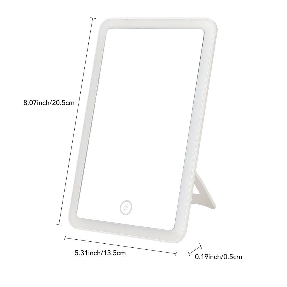 Led Vanity Touch Screen Makeup Mirror Vanity Lights 180 Degree Rotation Table Countertop Cosmetics Bathroom Mirror