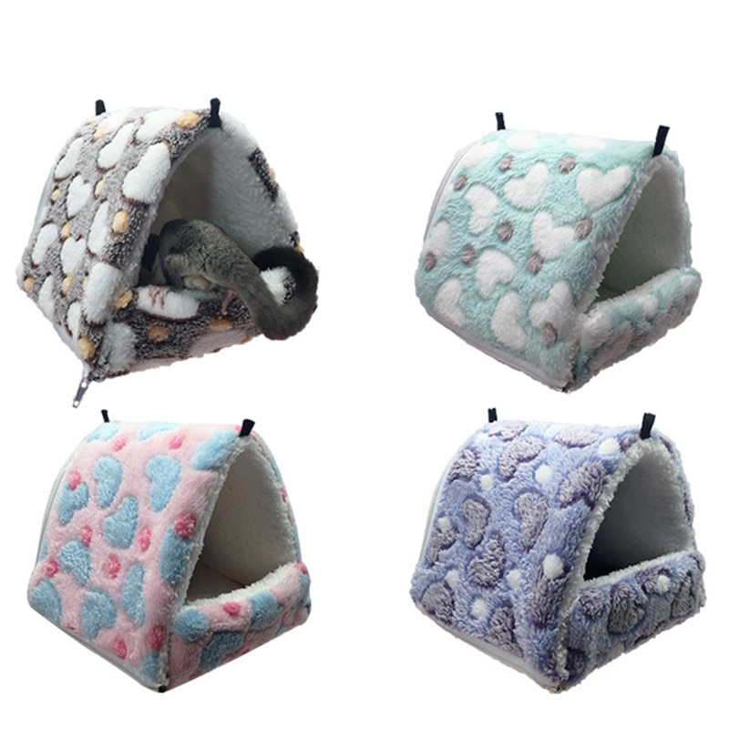 Cute Small Pet Bird Parrot Hamster Soft Comfortable Cage Plush Hanging Hammock Nest House Sleeping Bed Warm Nest Pet Products