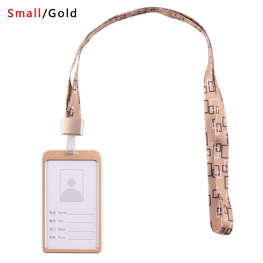 Aluminum Alloy Office Card Storage Supplies Pass Badge Card Sleeve Multi-use Work Card Holder Protector Cover ID Business Case: Small Gold