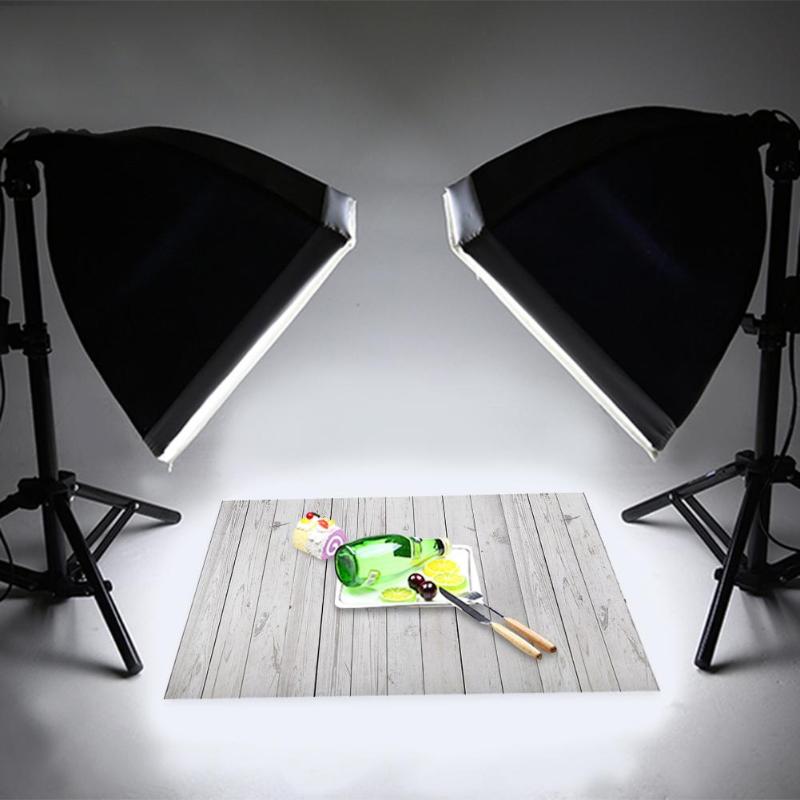 Alloyseed 0.6x0.9m Photography Background Wood Board Backdrops Cloth Desk Table Photo Studio Phone Photographic Props for Food