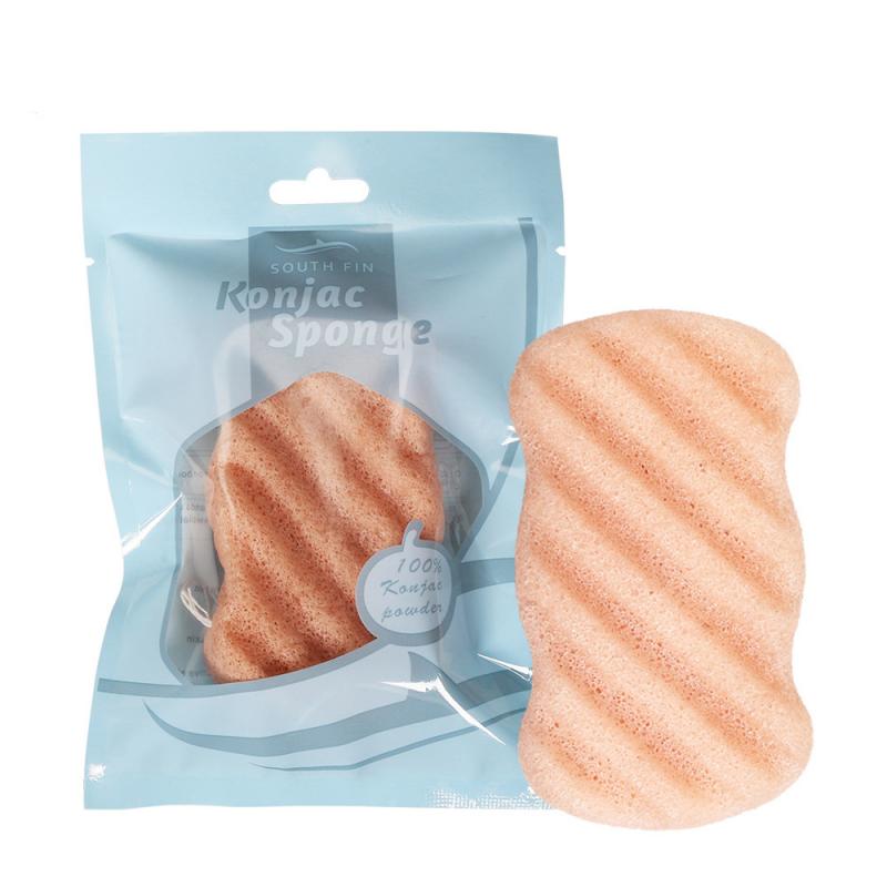 1Pcs Natuurlijke Zachte Konjac Facial Puff Lichaam Reinigen Sneldrogende Spons Wave Patroon Peeling Cleaner Beschermen Huid 7 kleuren: 06