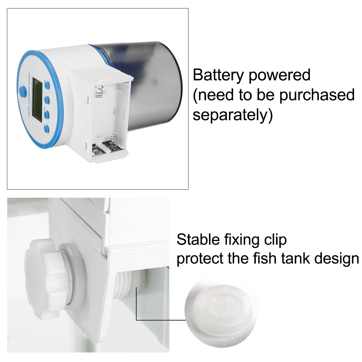 Adjustable Automatic Aquarium Timer Auto Fish Feeders Pond Food Feeder Feeding with LCD Aquarium Tank Automatic Fish Feeder