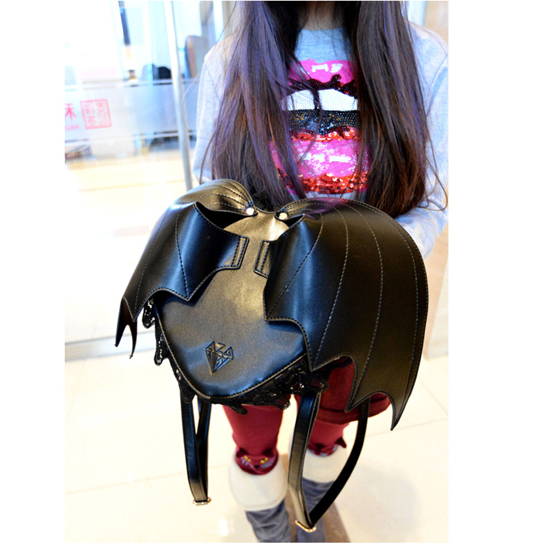 Bat Wing Backpack For Women Girl Punk Style School Bag Angel Wings Backpack 2022 Bags