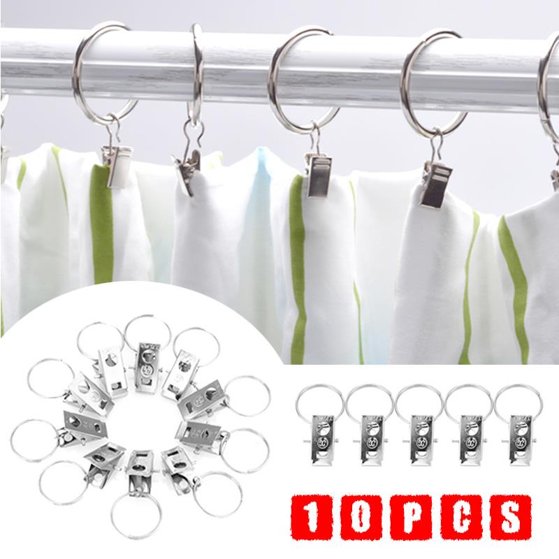10 Stuks Metalen Gordijn Gordijn Staaf Clips Klem Oogjes Ringen Universele