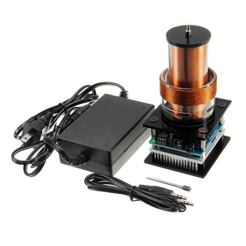 AC 100-240 V hoch Energie Musik Tesla Spule Plasma Lautsprecher + Adapter stecker und spielen