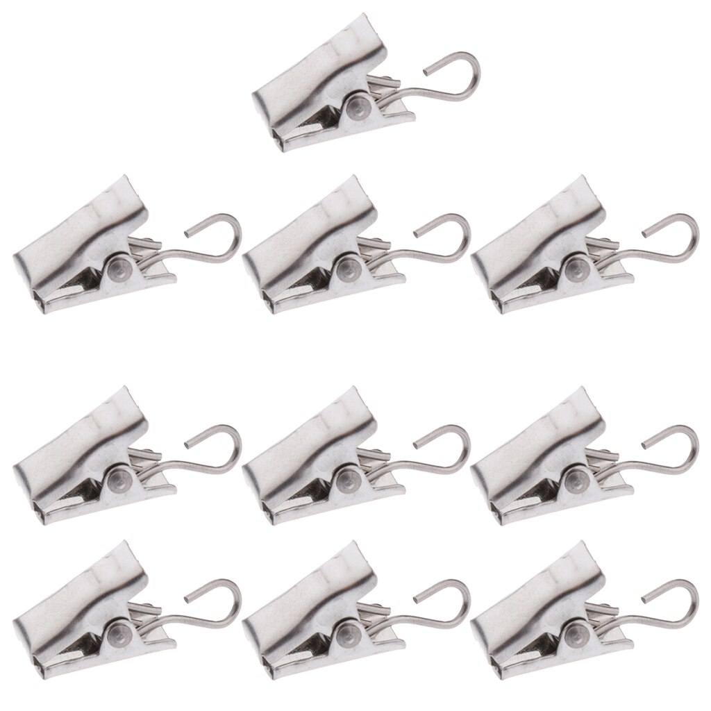 Pack 10 Heavy Duty Curtain Clips with Hook Spring Clamps Hanger Clip Carrier