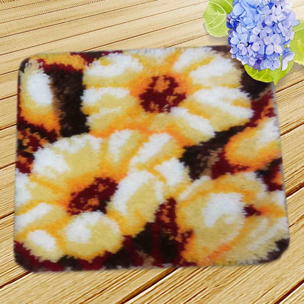 Knop Borduurwerk Kussen Dieren Klink Haak Kit Almofadas Diy Smyrna Knooppakket Klink Haak Kleed Bloemen Handwerken Mat: AZD136