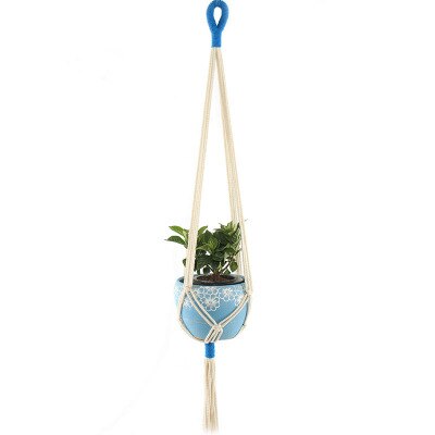 Verkoop 100% Vintage Handgemaakte Geknoopte Macrame Plant Hanger Haak Bloem/Pot Hanger Voor Wanddecoratie Countyard Tuin: Beidge