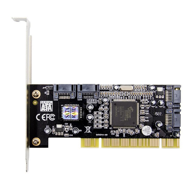 PCI SATA150 4-Channel SATA RAID Array Card Sil3114 SATA Controller Chip: Default Title