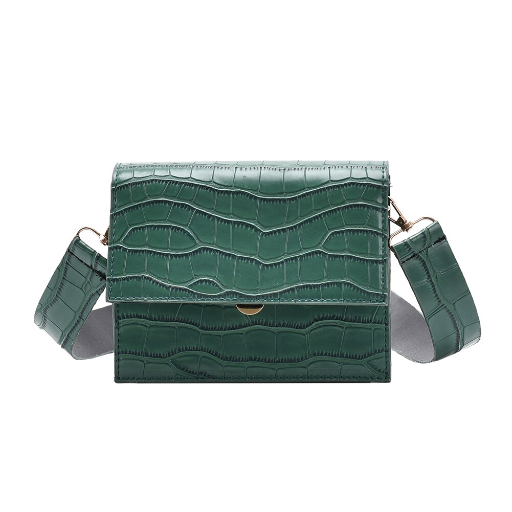 Pu Lederen Crossbody Tassen Zomer Lady Schouder Handtassen Kleine Steen Patroon Vrouwelijke Eenvoudige Totes Voor Vrouwen Trend: green