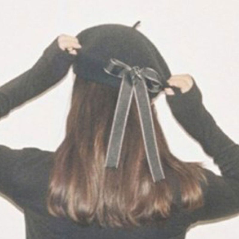 1Pcs Vrouwen Mode Vrouwen Zachte Boog Elegante Baretten Winter Warme Muts