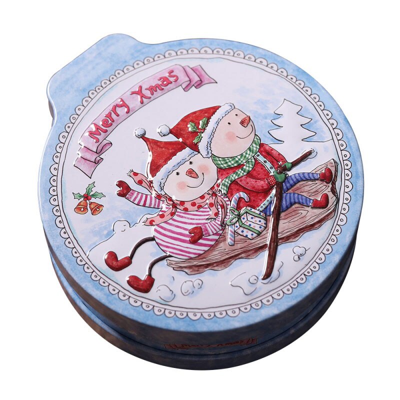 Embossing Blik Lege Blikken Met Opknoping Touw Candy Cookie Opslag Container Decoratieve Doos