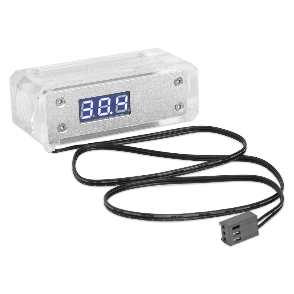 12v digital display temperaturmonitor rgb akryl vannkjøleblokk pc datamaskin væskekjølesystem temperatursensor: Blå