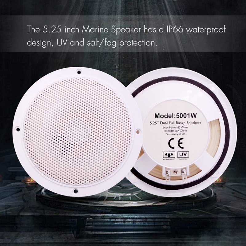 160W 5.25Inch Marine Boat Waterproof Speaker Bluetooth Motorcycle Car Outdoor o Stereo Sound System