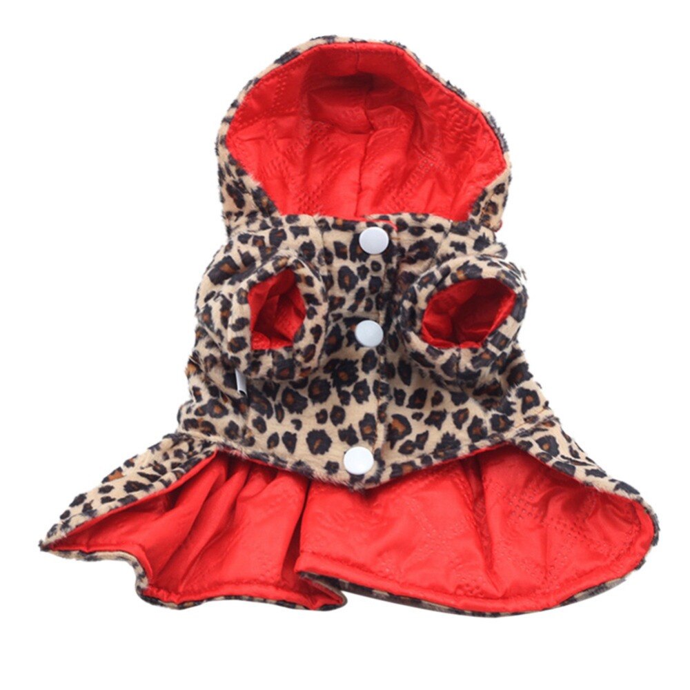 Søde hunde leopard kostume vinter hund tøj hvalp bomuld hættetrøje tøj varme hund frakker & amp; jakker chihuahua kæledyr produkt