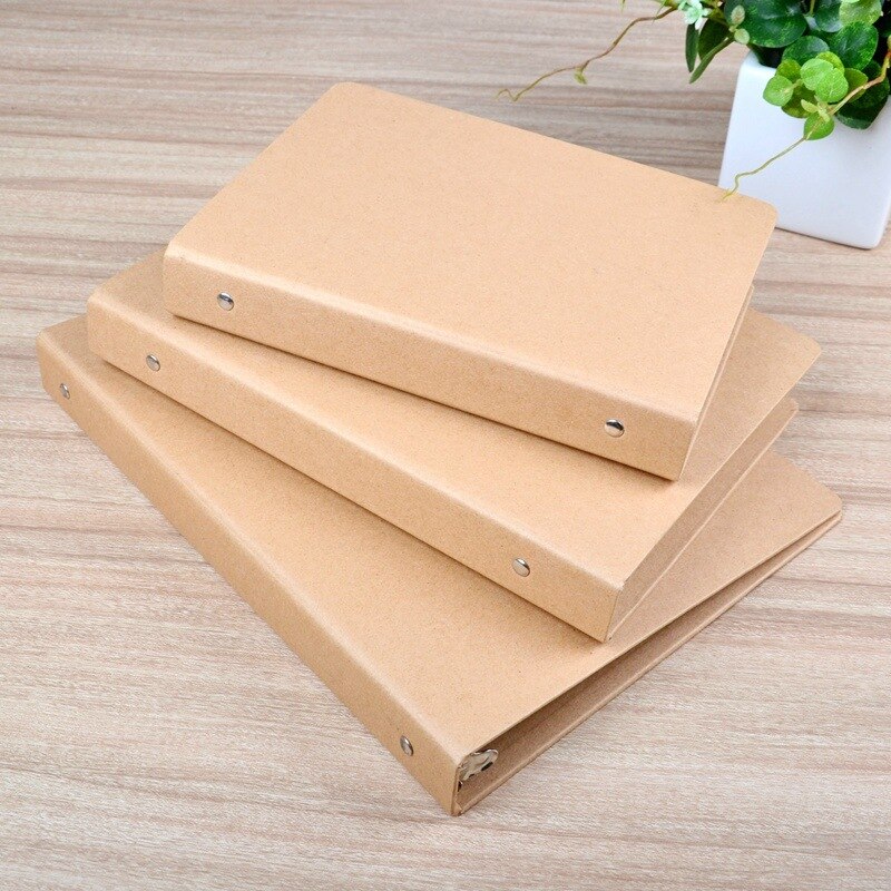 Vintage A4/A5/B5/A6 Kraft Folder Documents 4 Kraft Binder with Clip Stationery Office School Supplies