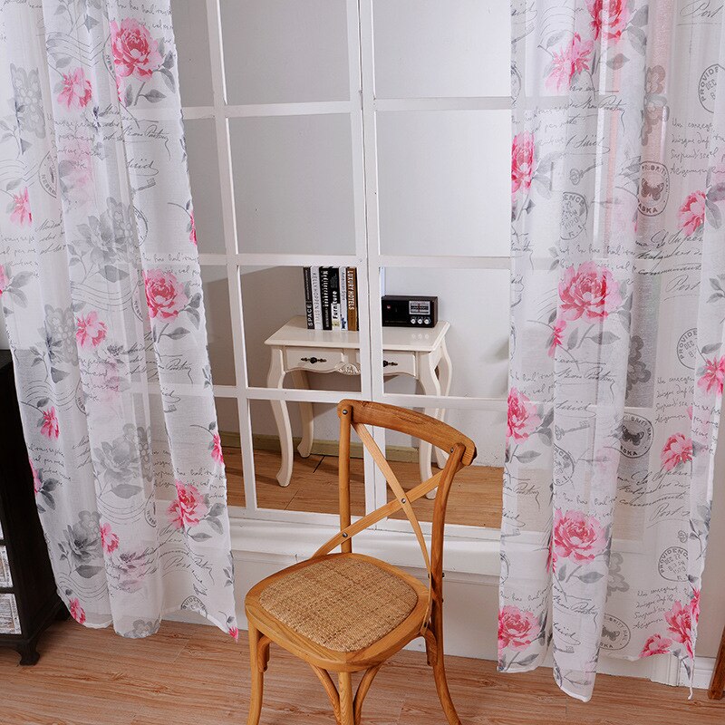 Tkaniny zasłony tiulowe robić sypialni kwiaty priorytet poczta zasłony dla dzieci robić salonu zasłony kuchenne tulles 1pc