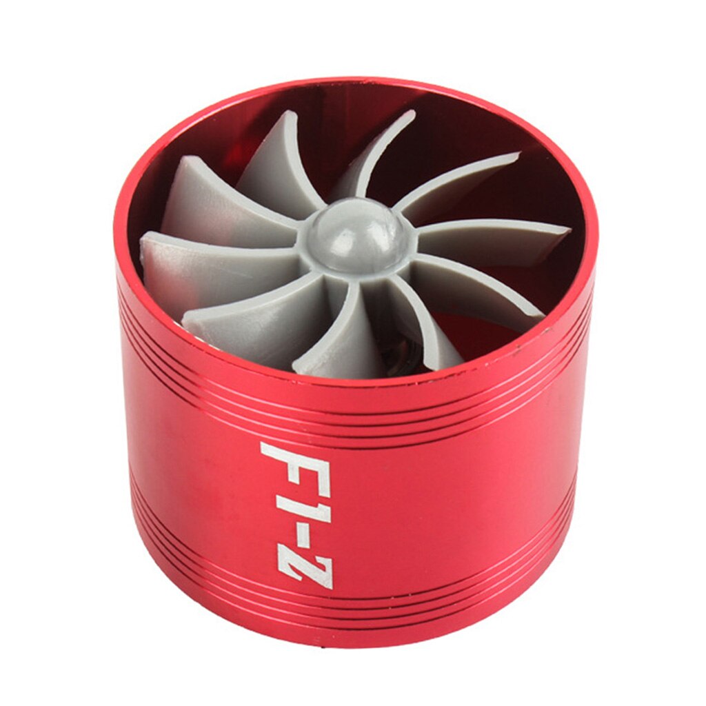 Universal Air Intake Turbo Turbocharger Fuel Gas Saver Fan Black Red