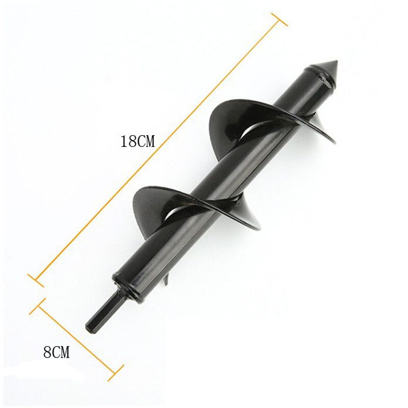 40Carbon Steel Planter Garden Auger Spiral Drill Bit Flower Planting Hole Digger Drill Bit Yard Gardening Bedding Planting Tools: 8X18CM
