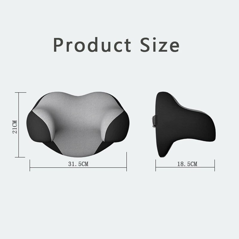 Reposacabezas de espuma viscoelástica para asiento de coche, almohada para el cuello en forma de U, desmontable, cómodo cojín para dormir, soporte para la cabeza