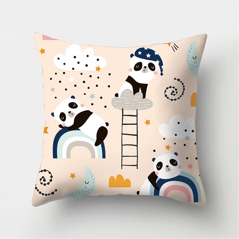 Dinosaurie alpacka panda räv dekorativa kuddar örngott polyester kuddfodral kudde soffa dekoration kuddfodral 40946: 2bz-40946-002