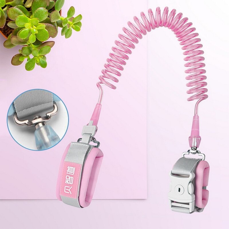 360 Kind Kinder Sicherheit Leine mit Baby Anti verloren Handgelenk einstellbar Verknüpfung Traktion Seil Baby Armband Kind Leine: sperren Rosa 1.5M