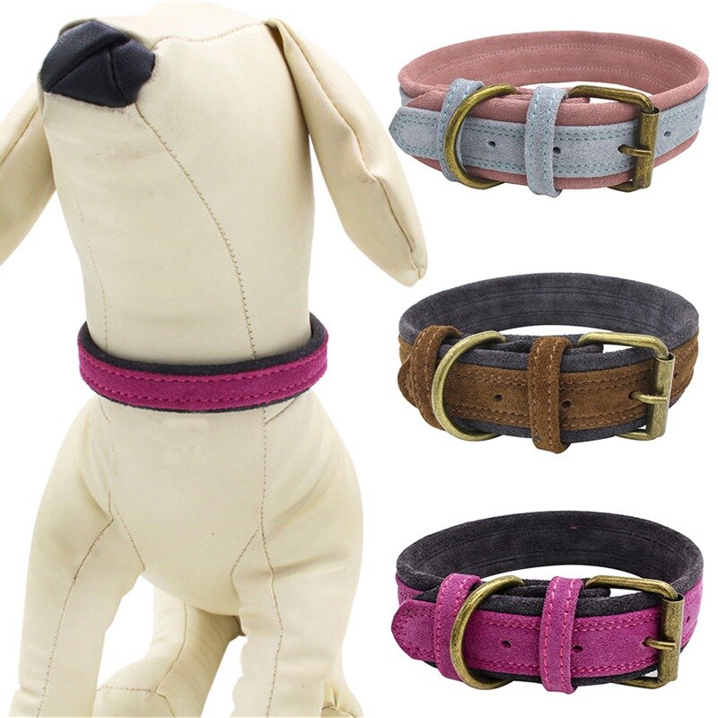 Soft Dog Collars Leather Padded Big Dog Pitbull Bulldog Collar Adjustable For Small Medium Large Dogs Beagle Collar Para Perro