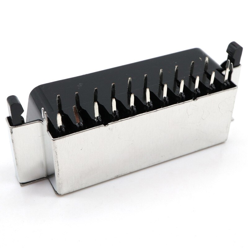 CS-107 Pbe 21Pin Manier Scart Jack Set-Top Set Top Box Stb Socket Connector Met Schild Dubbele Dual Rij pcb Mount