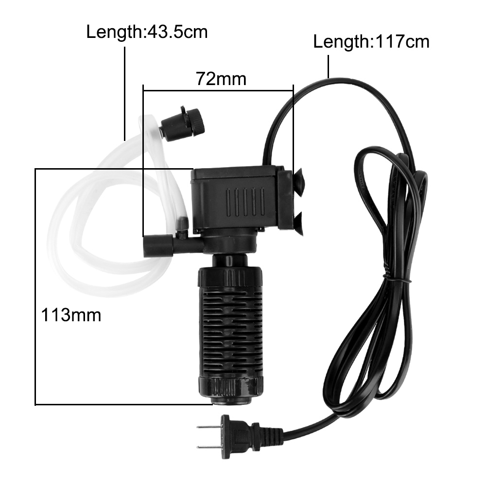 Filtro 3 in 1 per acquario serbatoio di pesce ossigenazione filtrazione sommergibile Mini serbatoio di pesce filtro depuratore d&#39;acqua