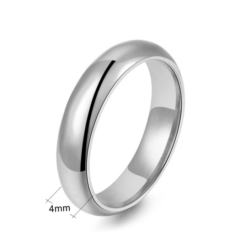 Beiliwol silver färg män vigselringar för kvinnor titan stål enkel par ring älskares smycken för evigt kärlek gravera: 7 / Bredd 4mm
