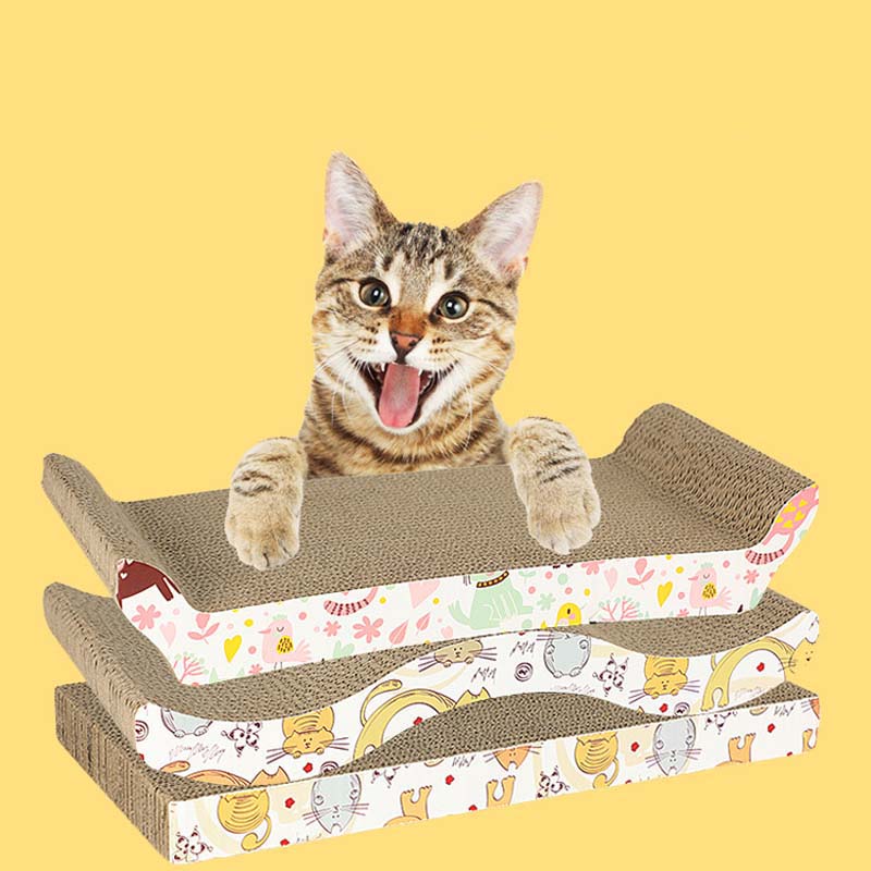 Scratcher Lounge Handgemaakte Katten Kitten Scratcher Krabpaal Interactieve Gegolfd Papier Speelgoed Voor Pet Cat Training