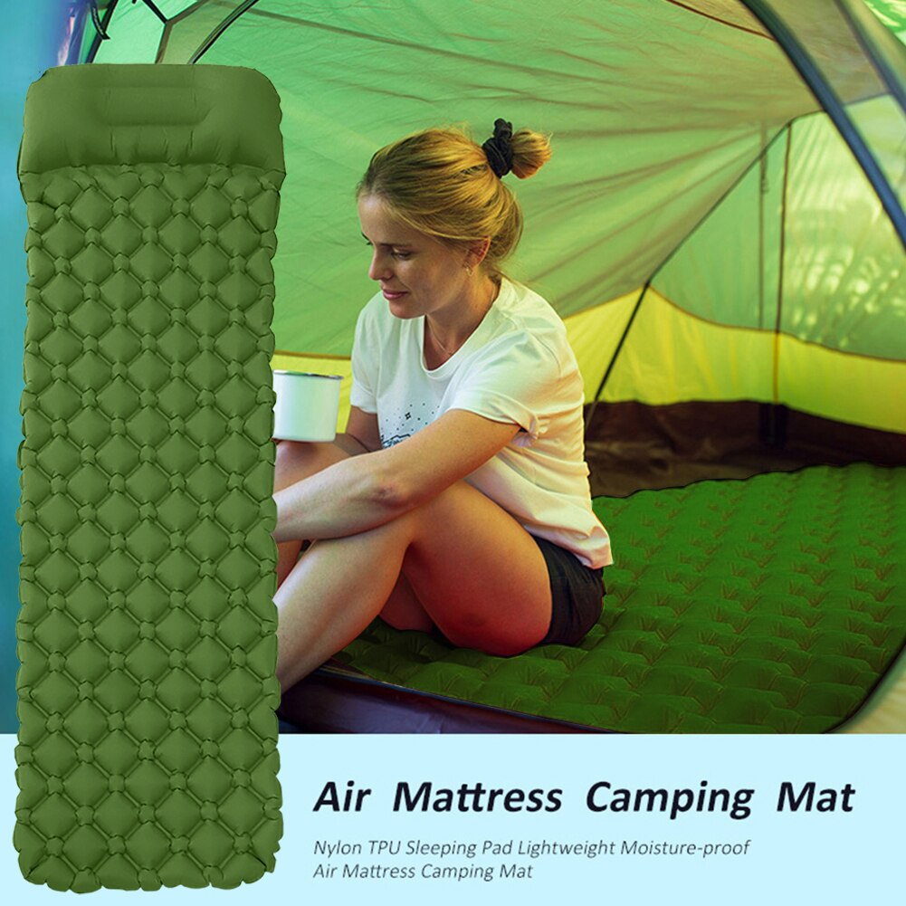 Inflatable Mattress Ultralight Sleeping Pad Camping Hiking Mat Air Mattress Folding Bed Travel Sleeping Mat with Storage Bag