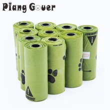 15 pièces (rouleau)/Lot vert Pet déchets caca sac nettoyer recharges merde cueillette chien caca sacs protection de l'environnement matériel