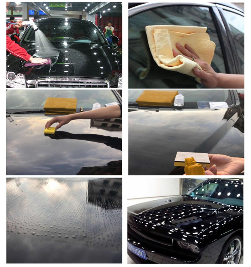 Revestimiento de cerámica de grafeno para coche, cristal plateado 9H, Grado , brillo súper hidrofóbico, Nano armadura, antiarañazos, pulido automático