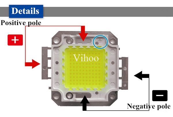 Høj lys 100w 50w 30w 20w 10w led chip 30*30 mil cree smd cob diy projektør pære lampe varm/kølig hvid integreret fuld watt