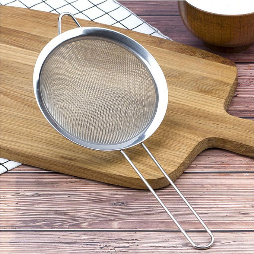 Rustfrit stål køkkenmelsigtesiftråd finmasket oliefilter melsigtesigte sølemasser diy køkkenbageværktøj