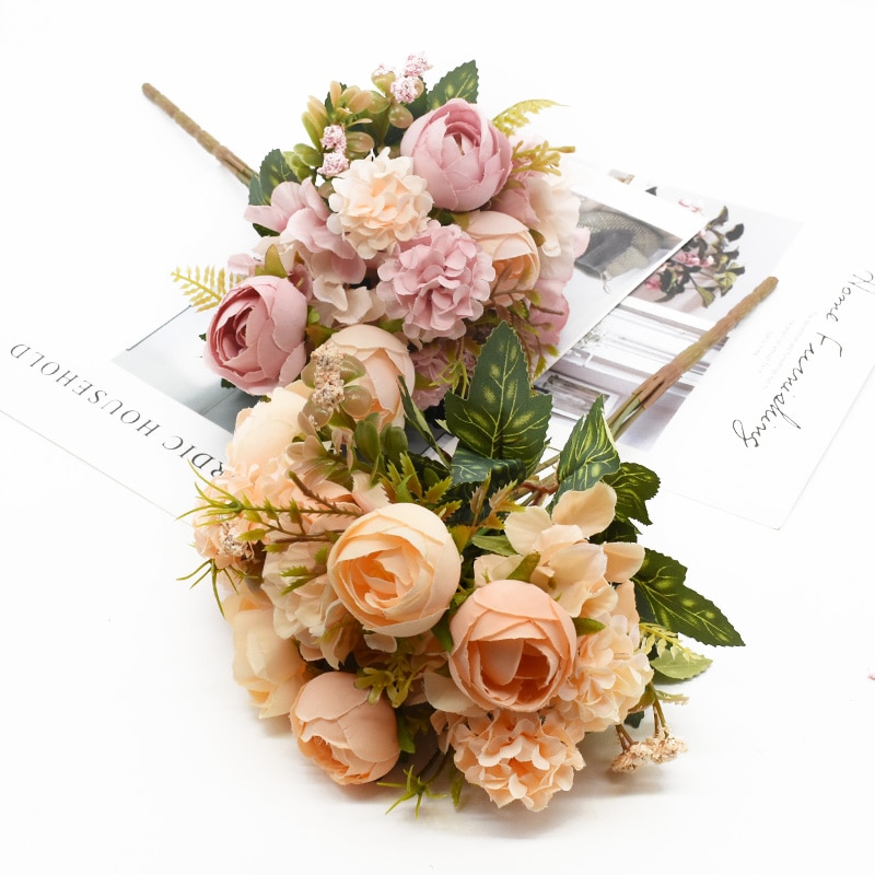30cm kunstige rose buketter hjem dekorasjon tilbehør bryllup forsyninger stue møbler diy blomsteroppsats